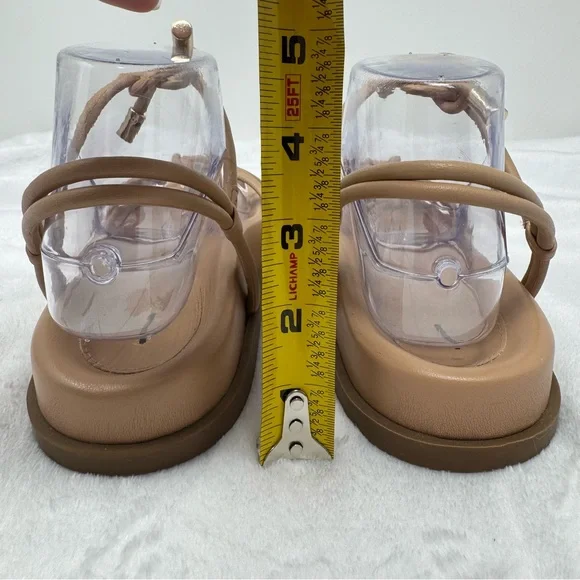 Arezzo Womens Camila Flatform Leather Ankle Strap Sandal in True Sand Size 7B - Picture 6 of 14